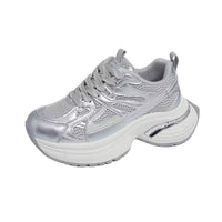 Respirable Thick Bottom Dad Shoes for Women in All Seasons Breathable Fashionable Flat Heel Anti-Odor Casual Footwear
