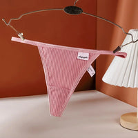 Sexy Thongs for Women Cotton Panties Low Waisted Seamless Threaded Underwear Large Size Fashionable Solid Colors Lingerie