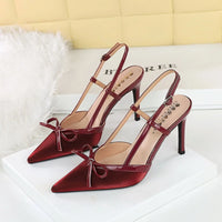 Bow Slim Heels High-End Women's Without Being Tired From Behind The Feet And Tripping Women's Singles Shoes