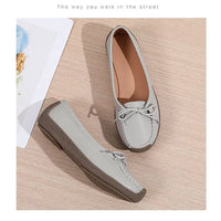Luxury Shoes Cow tendon sole Women's Flats Anti slip shallow mouth soft soled shoes Solid color lace up