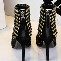 Rivet Roman Shoes, Retro Super High Heel Women's Shoes