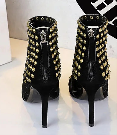 Rivet Roman Shoes, Retro Super High Heel Women's Shoes