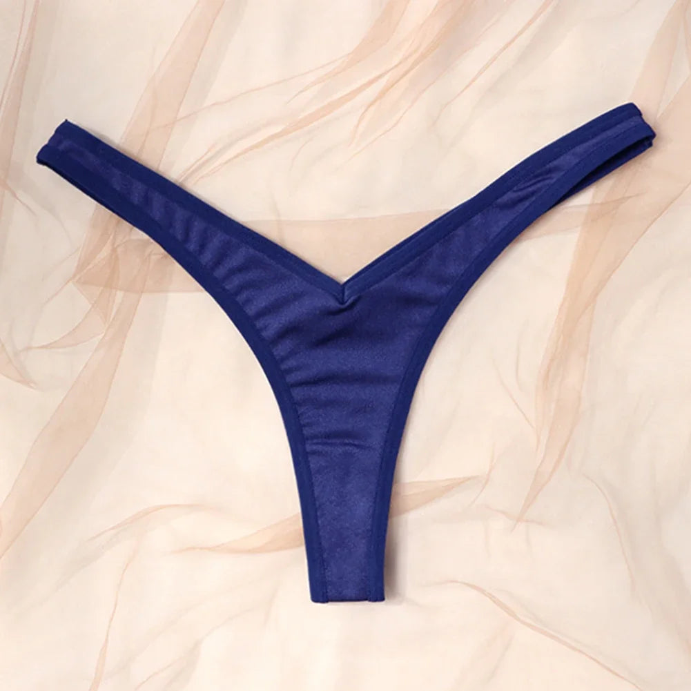 V Waist Sexy Sports Thongs Panties Women Solid Color Breathable G-string Knickers Comfort Crotch Low Waist Underwear Bikini