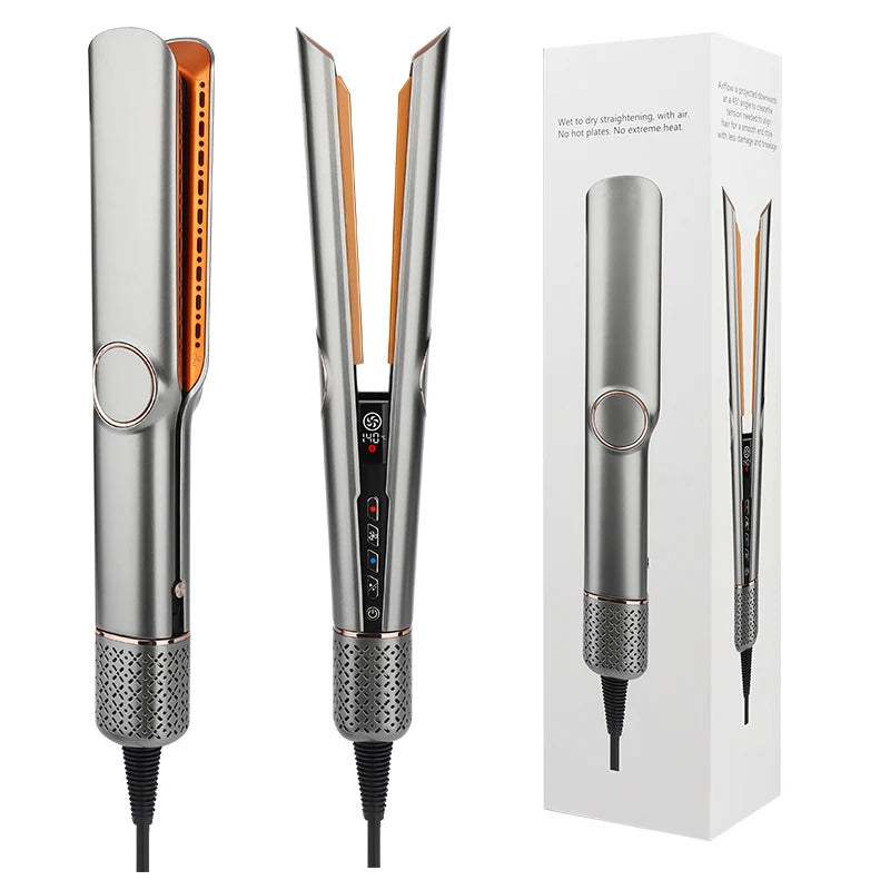 2-in-1 High Speed Ceramic Hot Airflow Hair Straightener Blow Dryer LED Display Electric Wet-to-Dry Natalia Home Fashion    Natalia Home Fashion
