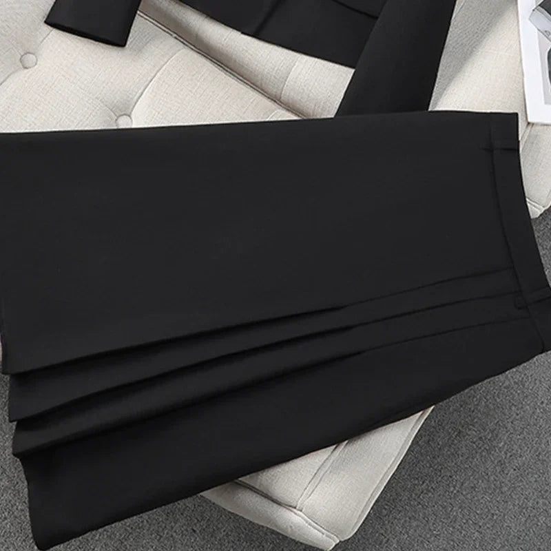 Fashion Office Half Skirt Set for Women Slim Fit Long Sleeved Single Row Two Button Half Skirt Two Piece Set