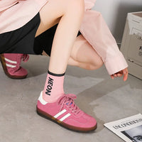 Women Tennis Sneakers Flats Ladies Fashion Lace-up Vulcanized Shoes Spring Autumn Woman Outdoor Trainers Footwear
