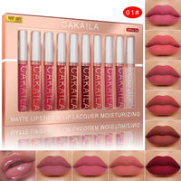 10pcs/set Nude Lip Gloss Matte Velvet Lipstick Waterproof Long-lasting  Liquid Lipstick Women Moist Lip Tint - Natalia Home Fashion