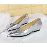 Pointed End Low Heeled Shoes Women Wedges Bowknot Low Heels Pumps Elegant Banquet Shoe Kitten Heels Ladies Shoes