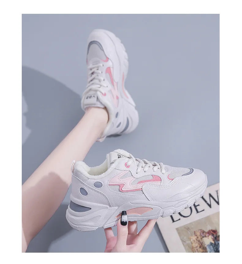 Women's Casual Breathable Leather Sneakers Versatile Flat Heel Shock Absorption Comfortable and Fashionable Shoes