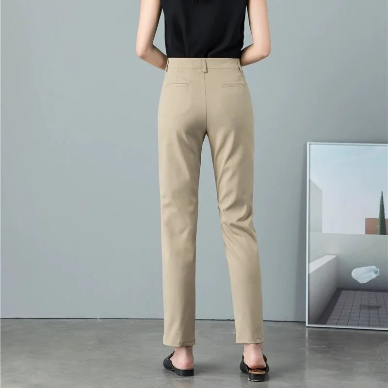 Fashion Ankle Length Suit Pants Office Lady Pencil Pantalones 8 Color Spring High Waist Women's Capris Basic Slim Work Trousers Natalia Home Fashion    Natalia Home Fashion