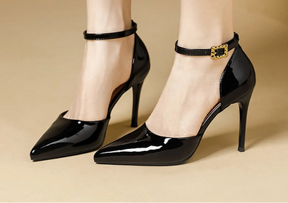 Pointy Toe Elegant Women Shoes Stilettos Office Sandals For Ladies Cover Heel Ankle Strap Sandals