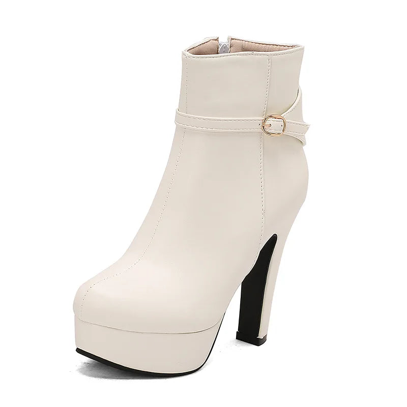 Knight Women's Boots Zip Low Tube Thick Heel Chunky High Heel Fashion Boots s Women's Shoes - Natalia Home Fashion
