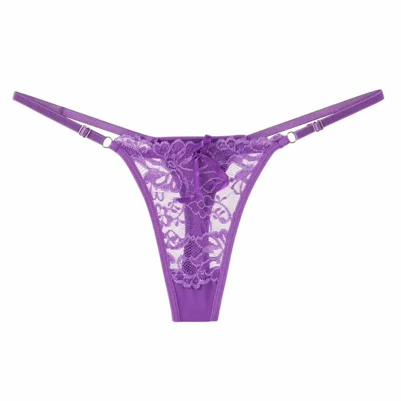 Lace Underwear For Women Low Rise Adjustable Waist Thongs Sexy G-String Female Breathable Underpants Lingerie