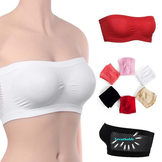 Bra Breathable Mesh Tubular Bra Strapless Crop Tops Women Sexy Bralette Underwear Bustier