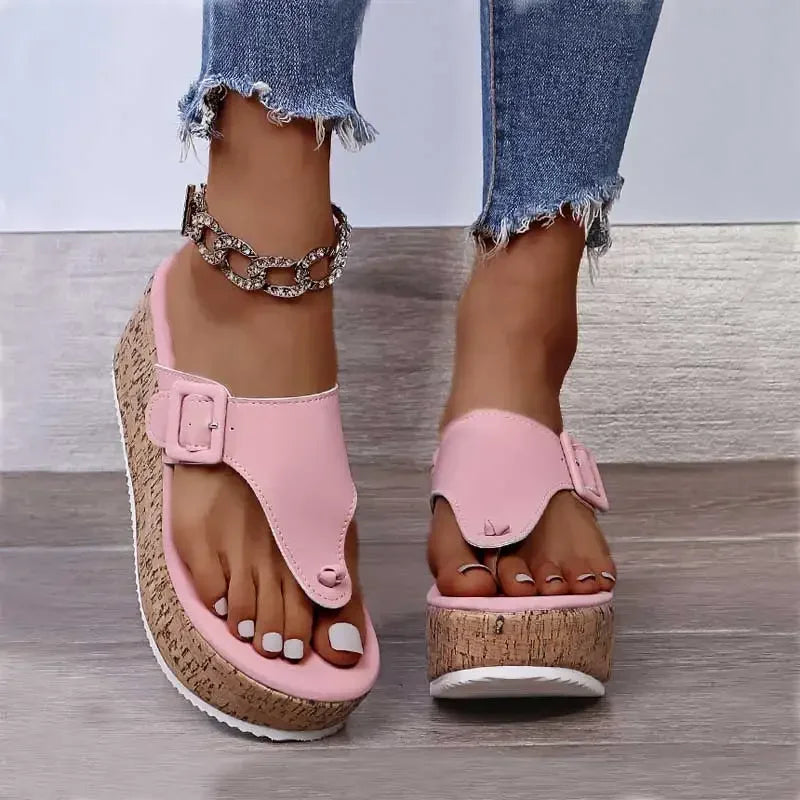 Women's Wedge Platform Sandals Women Summer Shoes Flip Flops Ladies 7.5cm Thick Bottom Casual Slippers Shoe - Natalia Home Fashion