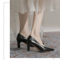 Fashion Patent Leather Women's Pumps Square Toe Stripper Elegant Party Vintage Spring Ladies Shoes