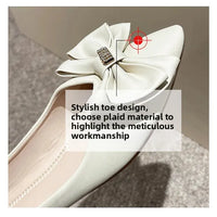 Soft Bottom Flat Casual Women's Shoes Butterfly Knot Slip-On Simple Design Shoes  Synthetic Leather