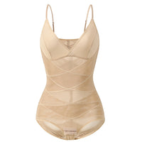 Women Sculpting Bodysuit Cross Compression abs Shaping Briefs Slimming Shapewear Over Bust Deep V Full Body Shaper Tummy Control