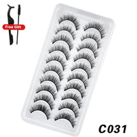 DEVOSERVICE Lashes 6/10pairs Natural Short False Eyelashes 3D Mink Lashes Extensions False Eyelashes Faux Cils Makeup Wholesale Natalia Home Fashion   C031-10Pairs-CHINA Natalia Home Fashion