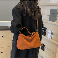 Retro Bag for Women's Textured Frosted Shoulder Bag with Large Capacity Crossbody Commuting Tote Bag