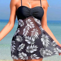 Short Dress Tankini With Shorts Swimsuit Women Swimwear Female Padded Printed Bathing Swim Suit Swimming Beachwear Summer
