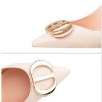 Sexy Women's Stiletto High Heels Shallow Mouth Pointed Toe Metal Buckle Party Single Shoes