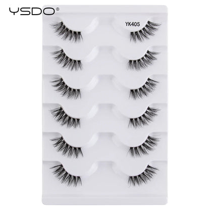 Natural Mink Eyelashes 3/6/10 Pairs Wispy Faux 3D Mink Lashes Short Fluffy Half False Eyelash Makeup Tools Cat Eye Lashes Natalia Home Fashion    Natalia Home Fashion