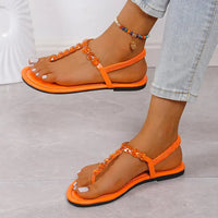 Sandals Summer Elastic Strap Casual Women's Sandals Fashionable Flat Soft Comfortable Slide for Women