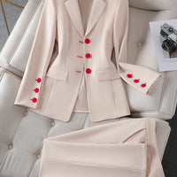 Fashion Blazer Jacket And Pant Suit Women Female Office Ladies Business Work Wear Formal 2 Piece Set