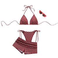 Polka Dot Sexy Bikinis Set Female Swimsuit Women Three-Piece Swimwear Beach Swim Wear Ladies Bathing Suits Bikini Pool Bathing Suit