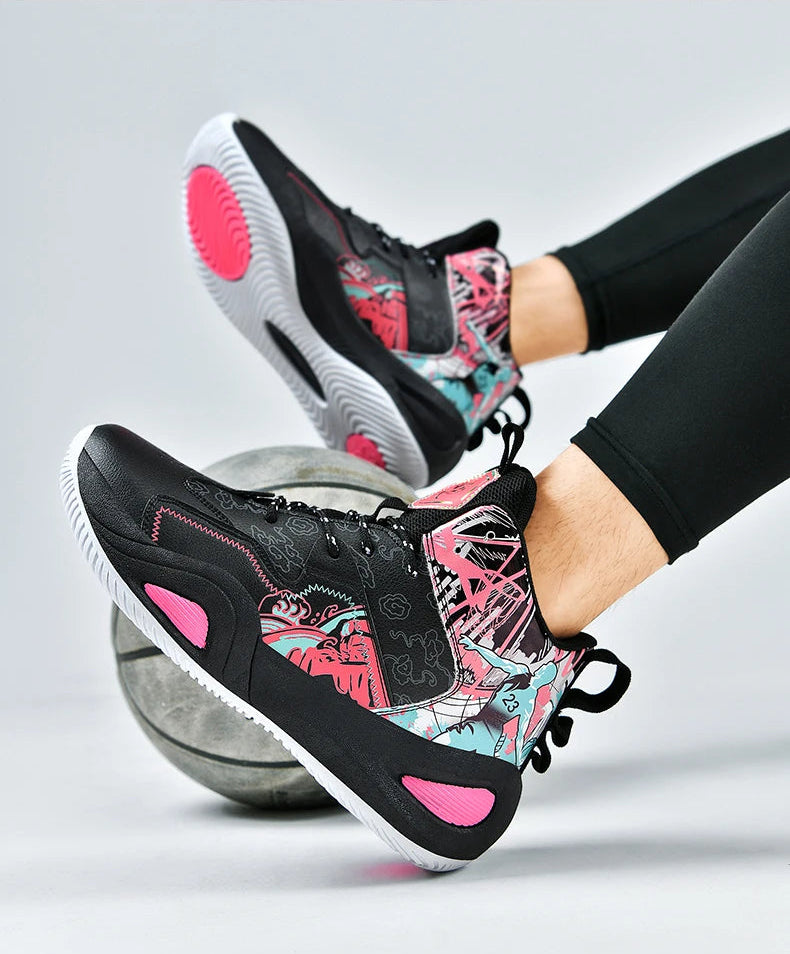 Professional Basketball Shoes Women Anti Slip Cushioning Wear Resistant Breathable Sneakers Outdoor Training Teen Athletic Shoes