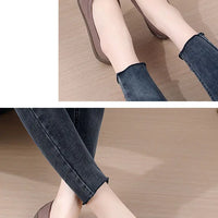 Luxury Shoes Cow tendon sole Women's Flats Anti slip shallow mouth soft soled shoes Solid color lace up