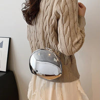 Acrylic Dinner Clutch Bag Women's Shoulder Crossbody Bag Fashionable Egg-Shaped Handbag Street Trend Lock Buckle Closure