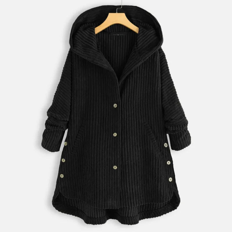 Fashionable Casual Cotton Jacket Women's Coat Hooded Corduroy Women's Clothing Hoodie Sweatshirt - Natalia Home Fashion
