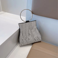 Fashionable Diamond Set Pearl Handbag, Banquet Single Shoulder Water Diamond Circular Cross Women's Handbag