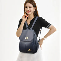 Soft Leather Dual-Shoulder Bag Student Backpack Travel Versatile Women's Bag