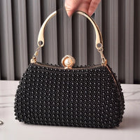 Elegant Pearl Evening Bags For Women Luxury Vintage Dinner Bags Party Wedding Clutch Chain Pearl Purse Handbags