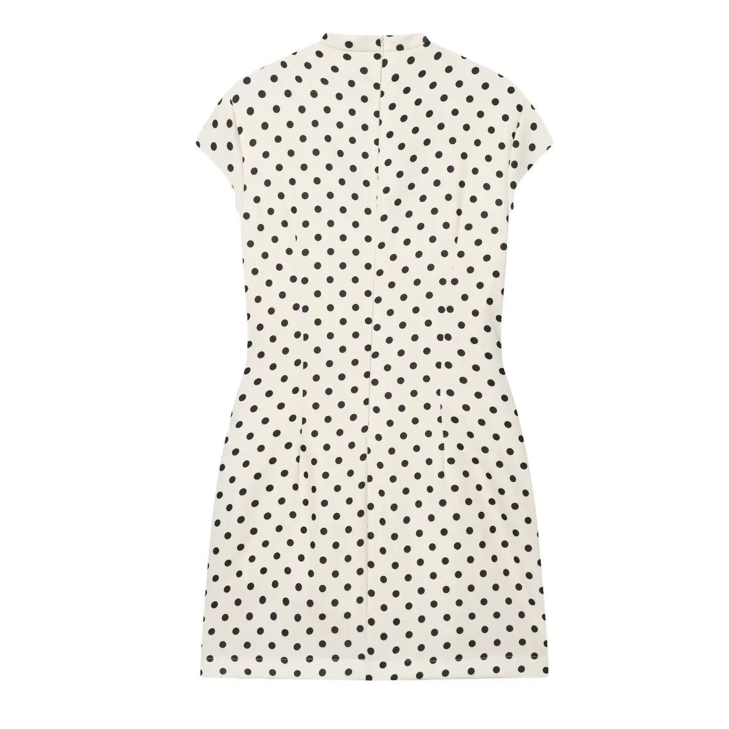 Polka Dot Mini Dresses For Women Casual Short Sleeve Lace Up Collar Dress Sexy Lady Club Party Woman Evening Dress