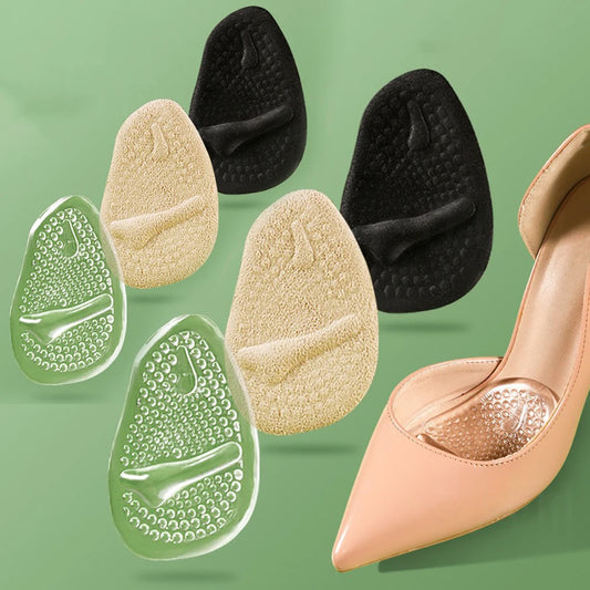 2 pair Silicone Metatarsal Pads for Shoes Non-Slip Self-Adhesive Forefoot Gel Foot Pads Sandals High Heels Shoe Insoles for Women
