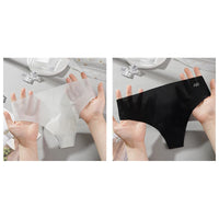 2 Pcs  Pack Sexy Transparent Thong Panties Women Ultra-thin Sense Quick Drying Female Seamless Low-rise Solid Color T-pants Underwear