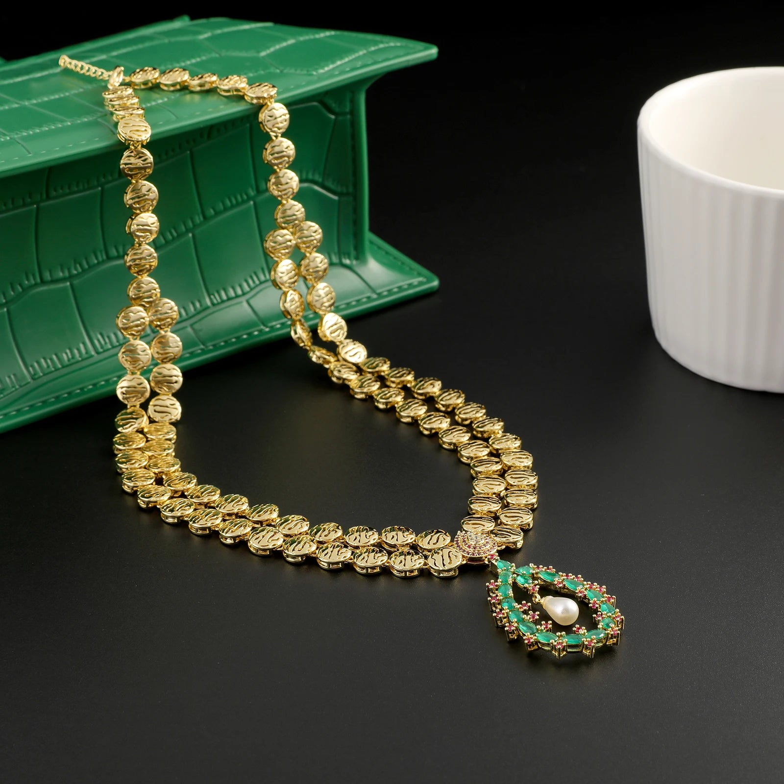 Dubai Elegant Luxurious Stylish Simple Mixed Colored Zirconia Jewelry 4 Piece Women's Jewelry Set for Wedding Party Natalia Home Fashion    Natalia Home Fashion