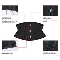 Burvogue Waist Trainer Corsets Slimming Shaper Belt Short Torso Satin Underbust Corset Sexy Lace Up Bustiers & Corsets Women Natalia Home Fashion    Natalia Home Fashion