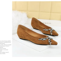 New Spring Crystal Women Mary Jane Shoes Fashion Shallow Slip on Elegant Party Dress Low Heel Shoes