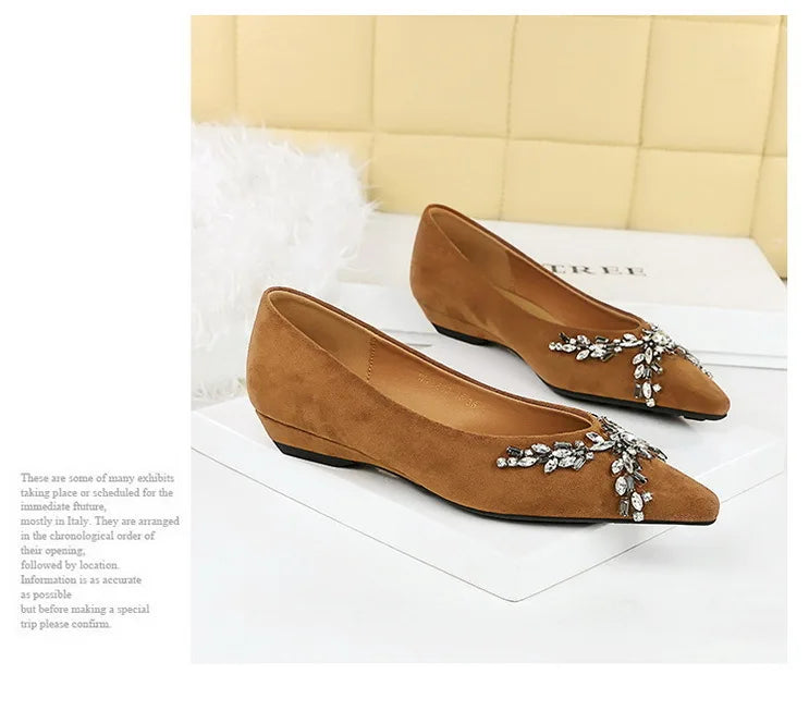 New Spring Crystal Women Mary Jane Shoes Fashion Shallow Slip on Elegant Party Dress Low Heel Shoes