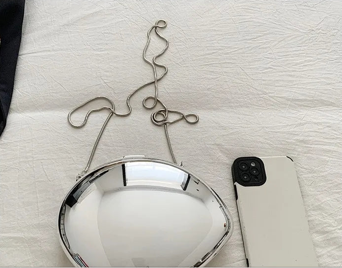 Acrylic Dinner Clutch Bag Women's Shoulder Crossbody Bag Fashionable Egg-Shaped Handbag Street Trend Lock Buckle Closure