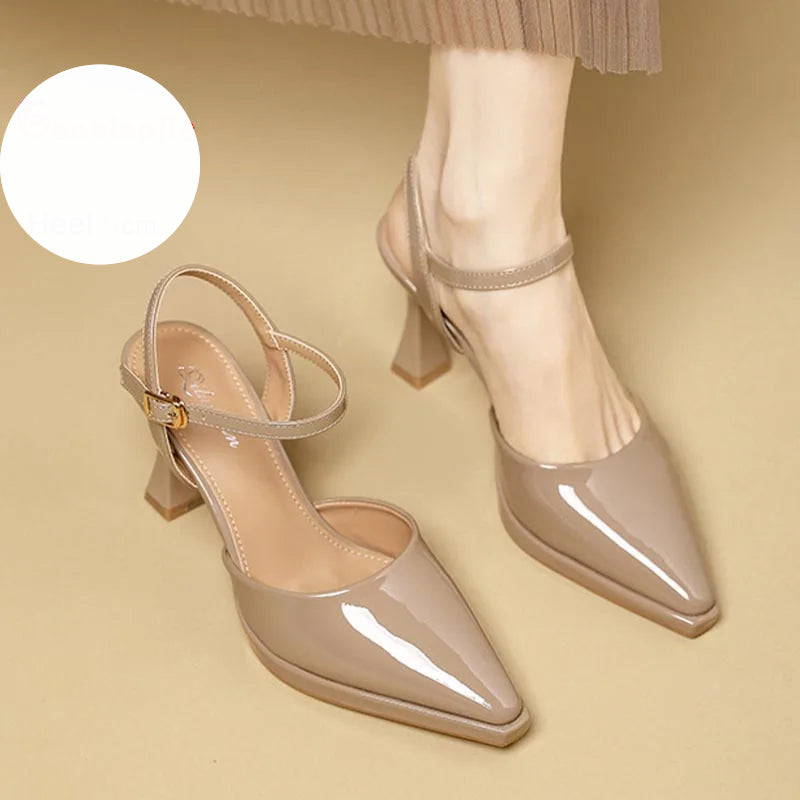 High Heels Sandals Women Fashion Solid Color Heels Sandals Pointed Toe Stiletto Ladies Commuting Single Shoes