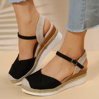 Women Closed Toe Wedge Sandals Women Buckle Strap Gladiator Shoes Woman Fashion Platform Sandals