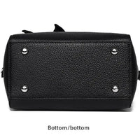 Pure Leather Cowhide Single Shoulder Crossbody Bag Ladies Handbag Fashion Bucket Bag Simple Basket Comes with Scarf