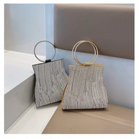Fashionable Diamond Set Pearl Handbag, Banquet Single Shoulder Water Diamond Circular Cross Women's Handbag