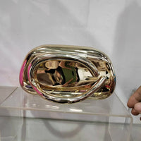 Elegant Metallic Stylish Women Box Purse Clutch Bag Evening Purse